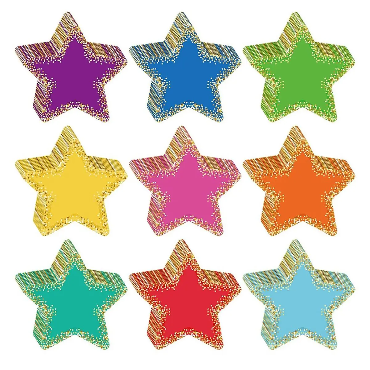COFA 108 Pcs Colorful Paper Star Multicolor Paper Star Cut Outs Confetti for Bulletin Board DIY Crafts School Wall Decoration