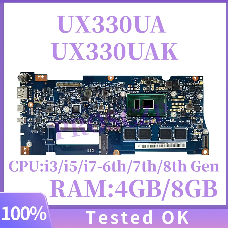 

Материнская плата для ноутбука ASUS UX330 UX330U U330UA U3000U UX330UA UX330UAK, 100% тестирование, процессор: i3/i5/i7-6th/7th/8th RAM: 4 ГБ/8 ГБ