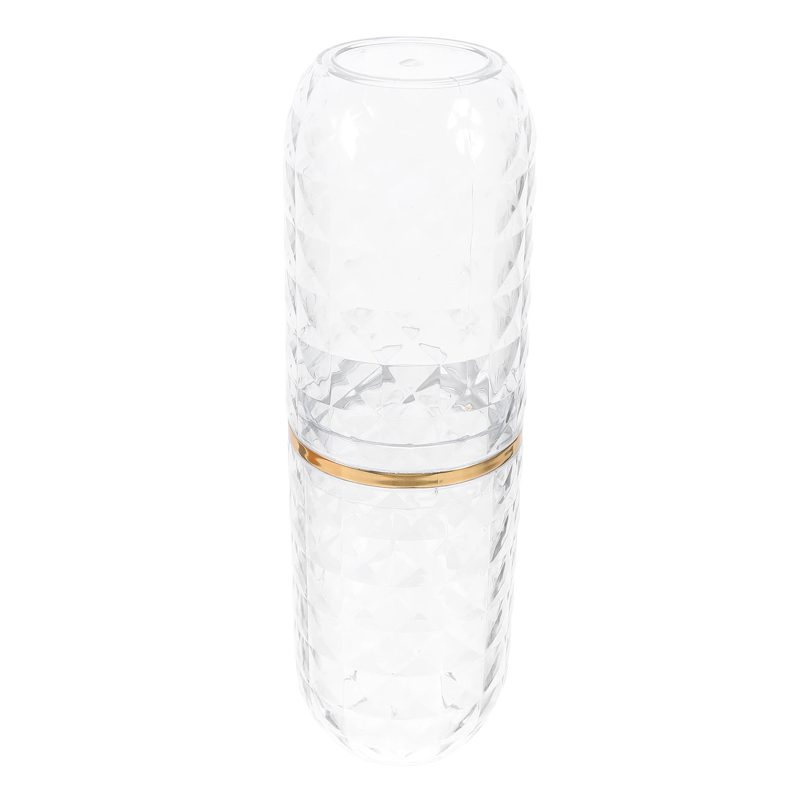 Portable Toiletry Organizer Box with Transparent Cups for Toothbrush Toothpaste Storage Travel Bathroom Countertop Use Plastic