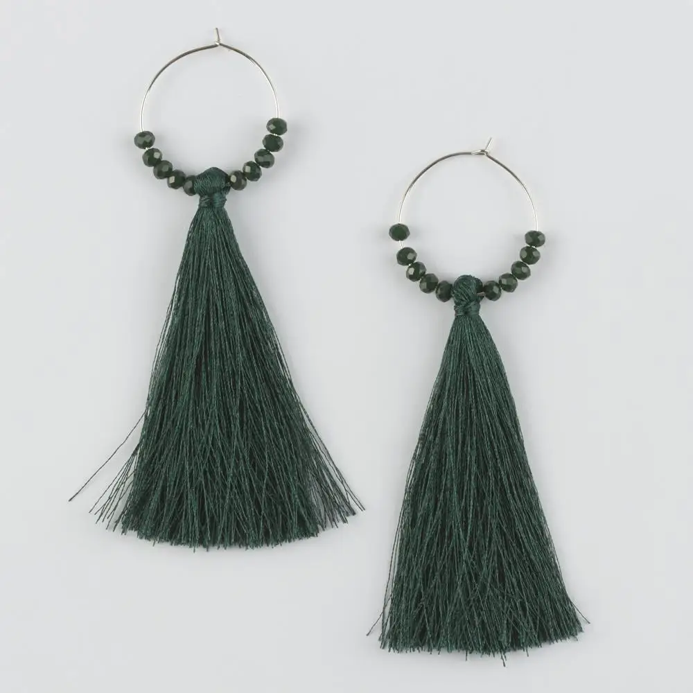 Crystal Cubic Zirconia Ring Tassel Earrings