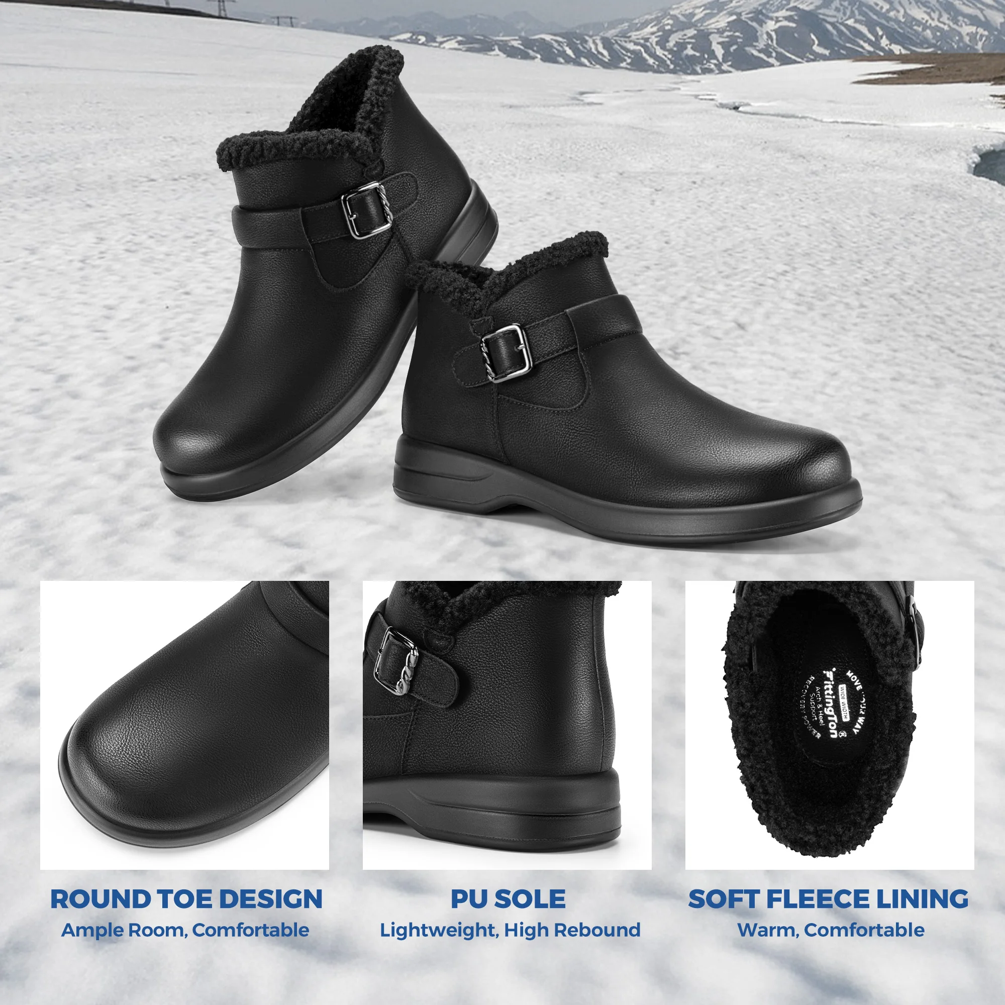 المرأة أحذية الثلوج أحذية الشتاء للنساء نعل مسطح دافئ مقاومة للماء سميكة معزول السيدات حذاء كاجوال لينة أفخم