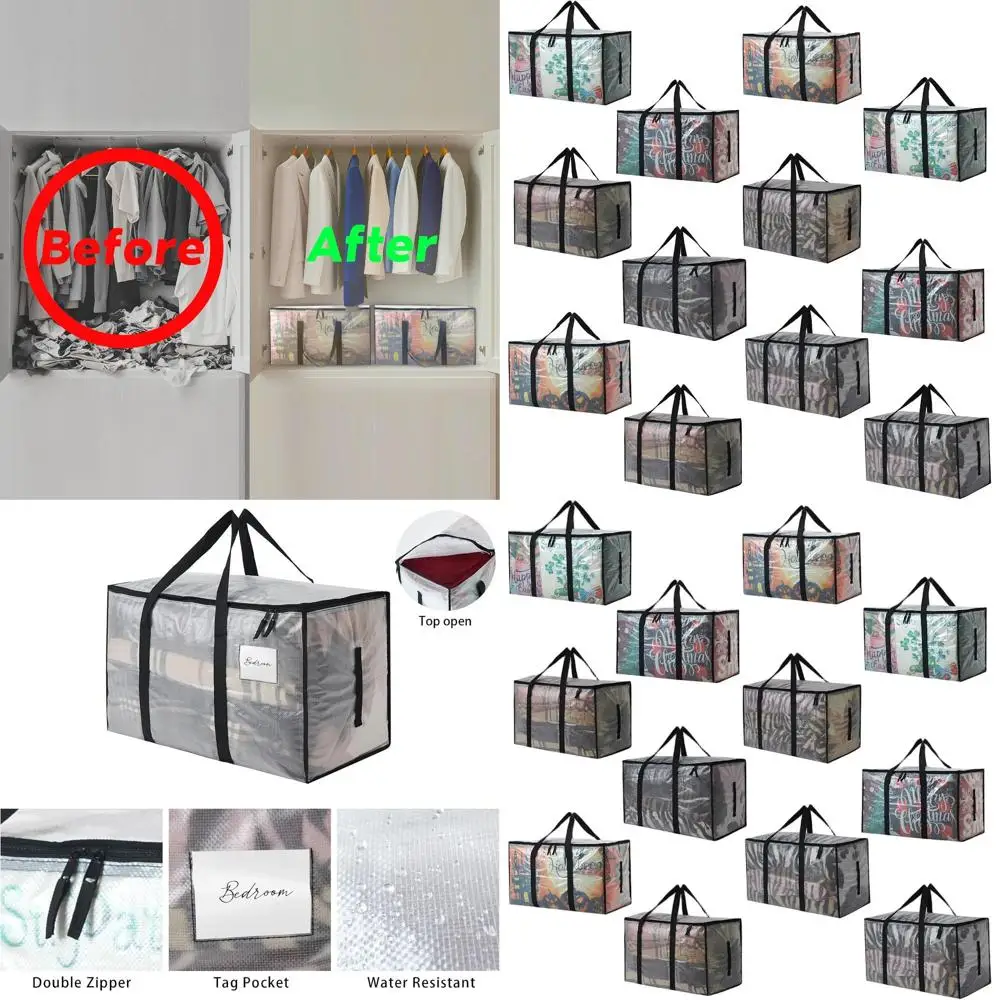 

Stackable 93L Clear Plastic Storage Bins with Openable Lids, 12-Pack for Moving, Storage, and Home Organization