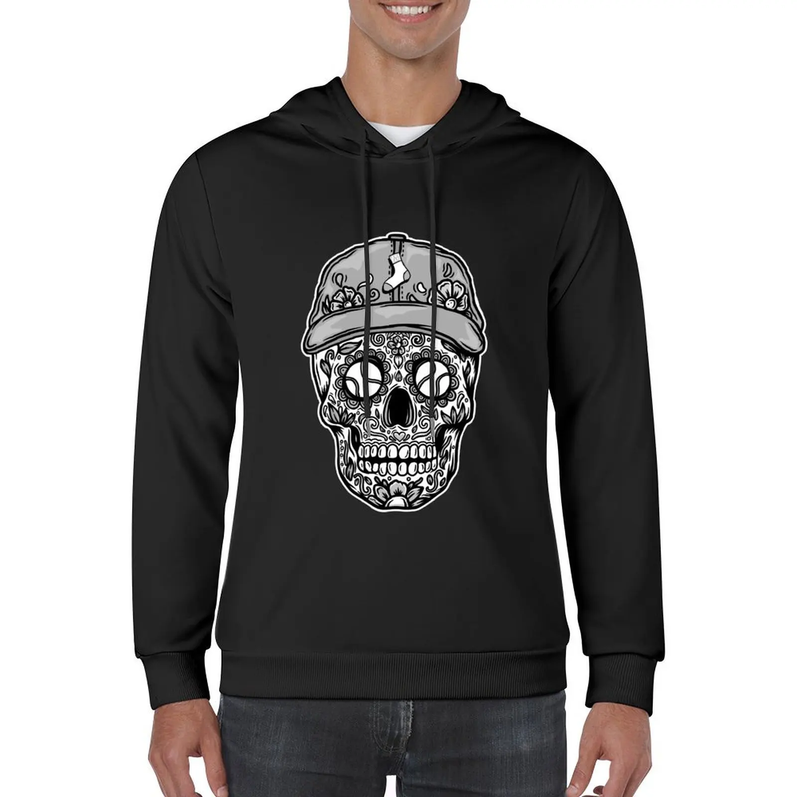 Sugar Skull Chicago Baseball Hoodie aesthetic clothing men's sweat-shirt fashion men new in hoodies