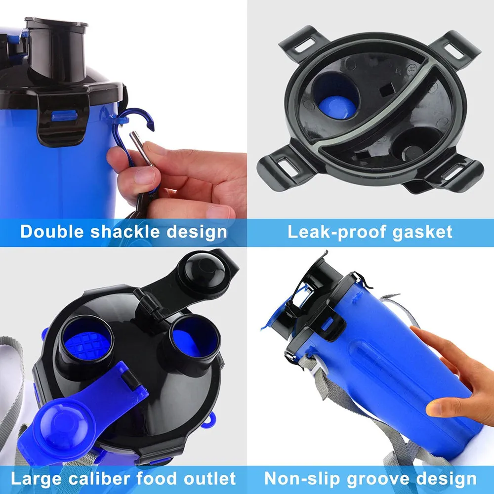 Dog Travel Water Bottle Collapsible Bowls 2 in 1 Pet Food Container with Collapse Bowls Outdoor Portable Water Bowls for Pet Cat