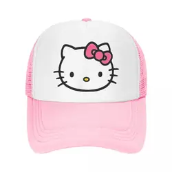 Hello Kitty Front And Back Logo Trucker Hats Outdoor Mesh Baseball Caps Dad Hat Sun Hats Adjustable Dad Hat Wholesale New