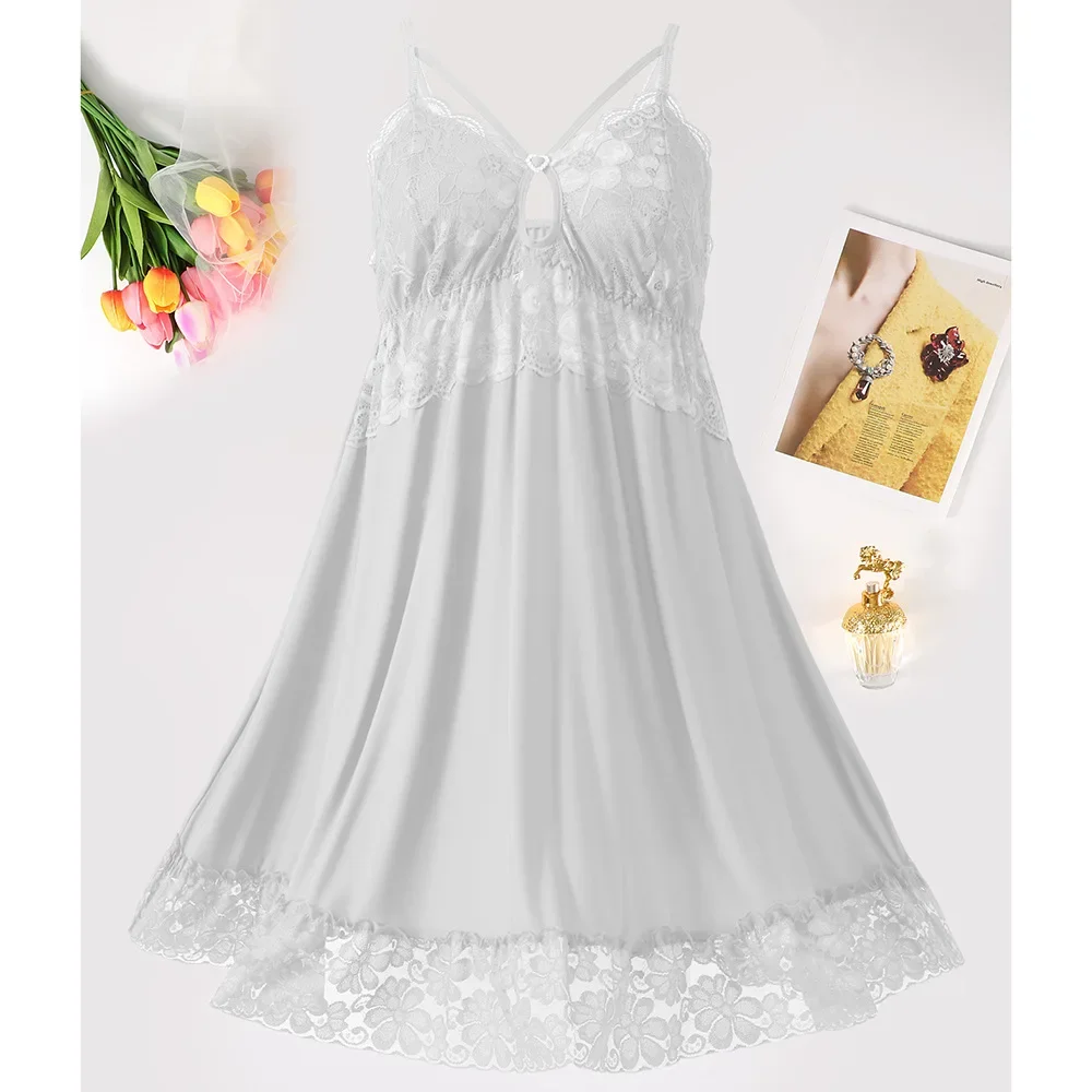 ثوب نوم نسائي صيفي مزين بالدانتيل - ملابس داخلية رفيعة ومريحة ومثيرة، الأكثر مبيعًا للتجارة الخارجية #6