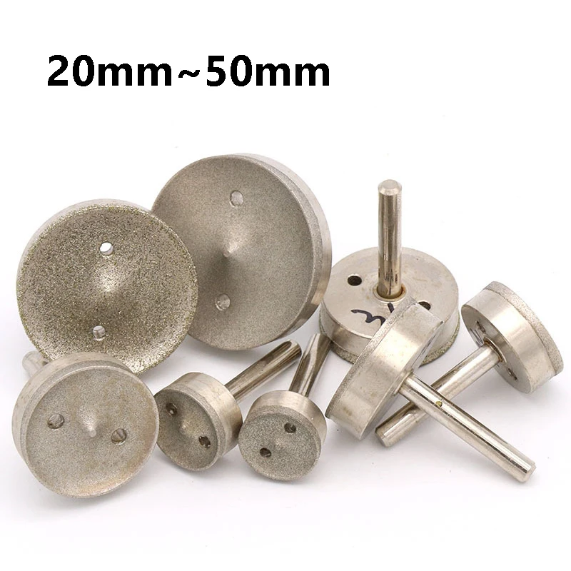 Diamond Flat Grinding Discs 20-50mm Shank Mounted Grinding Wheels for Stone Glass Tile Jade Marble Granite Polishing Carving DIY