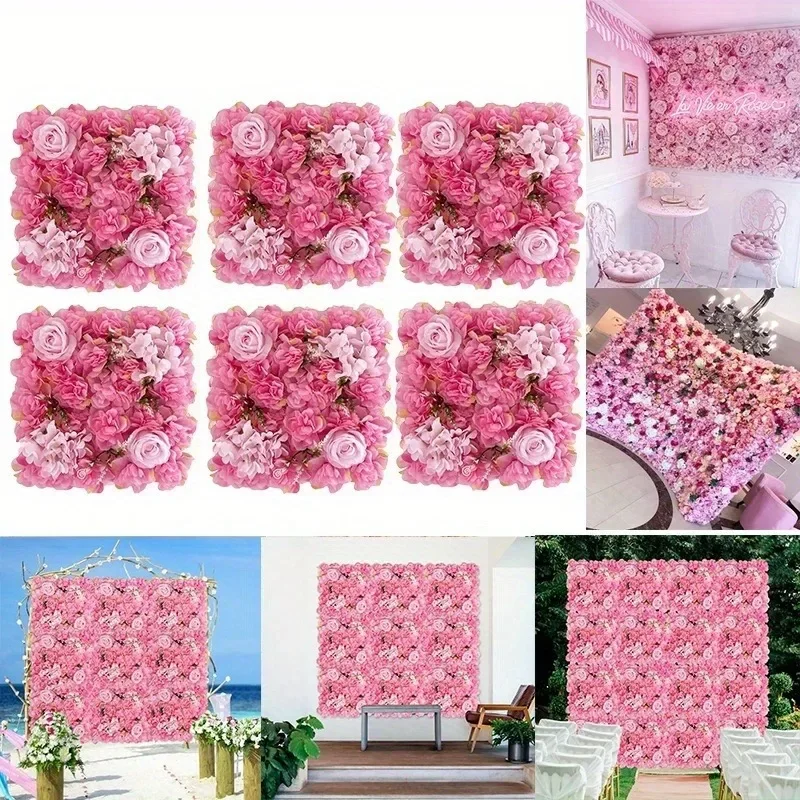 

2pcs Artificial Flowers Wall Panel Faux Roses Flower Backdrop Wall for Party Wedding Bridal Shower Outdoor Decoration