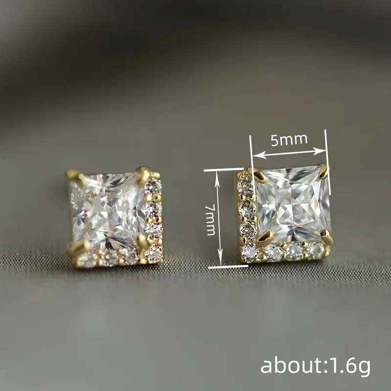Women's Huitan Stud Earrings with Bright Green/White CZ