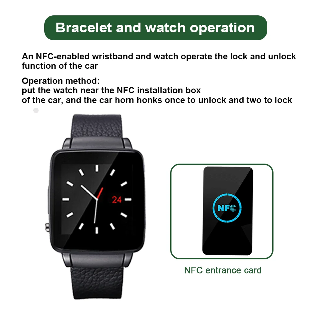Smart Digital NFC Mobile Phone Watch Keyless Access System Bluetooth Remote Control Car Key Matching System for Modified Cars