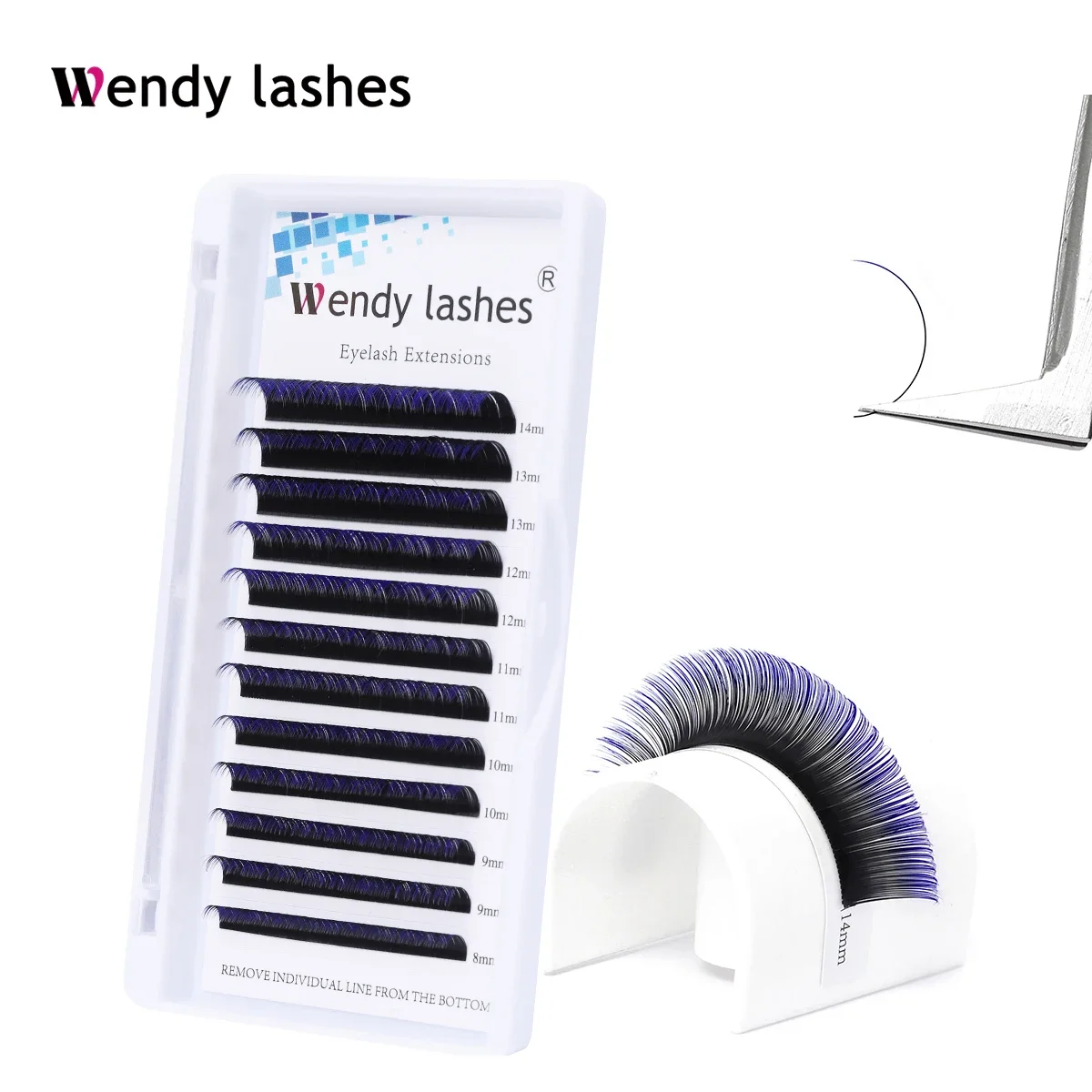 Wendy Colored Eyelash Extensions 12 Lines Individual Ombre Green Blue Brown Lash Faux Mink Eyelashes Professionals Make Up Tools