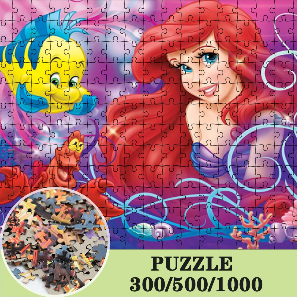 

Disney Princess Ariel Jigsaw Puzzles The Little Mermaid Puzzles for Adults Creative Decompress Toys Children's Education Gifts