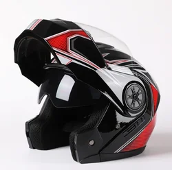 2024 New Arrival DOT Certification Professional Racing Flip Up Helmet Men Motorcycle ABS Material Modular Dual Lens Helmets