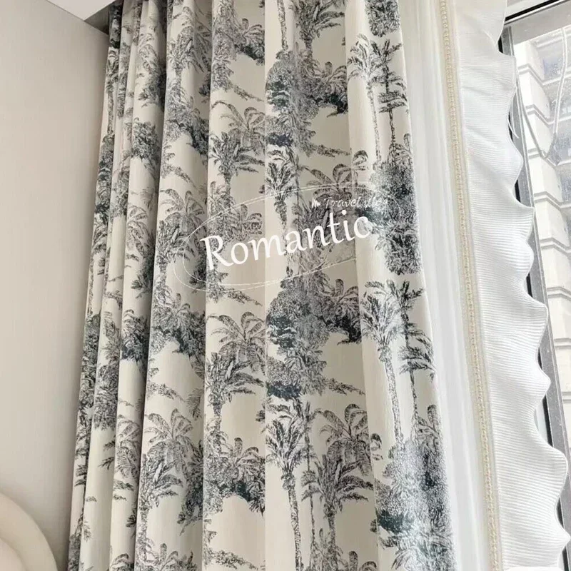 

Retro Light Luxury Style Chenille Jacquard Thickened High-end Grace Curtains for Living Room Bedroom Dining Study Custom Size