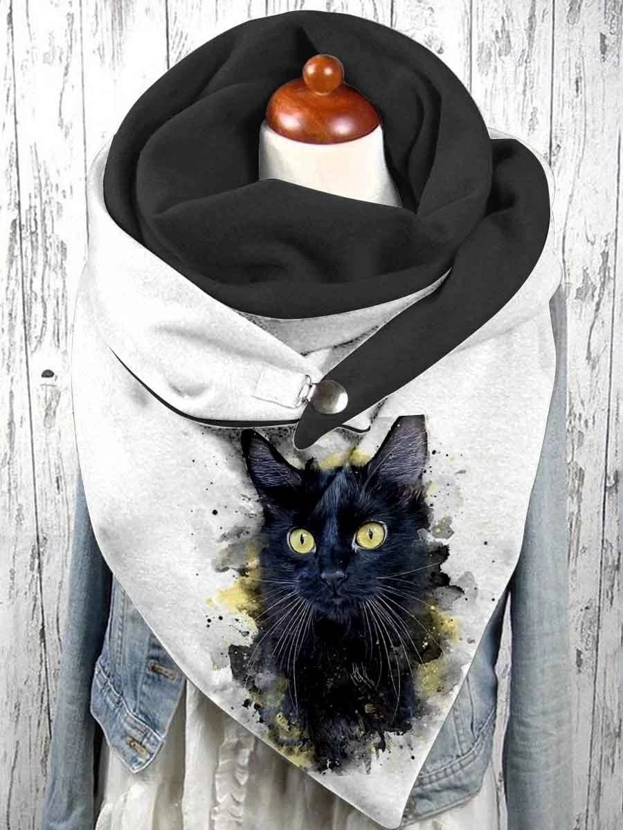 Cat 3D Print Casual Scarf And Shawl for Women