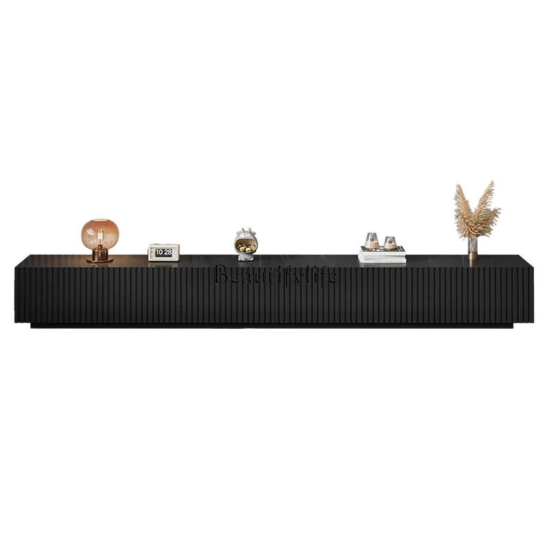 

Italian minimalist solid wood rock panel TV cabinet