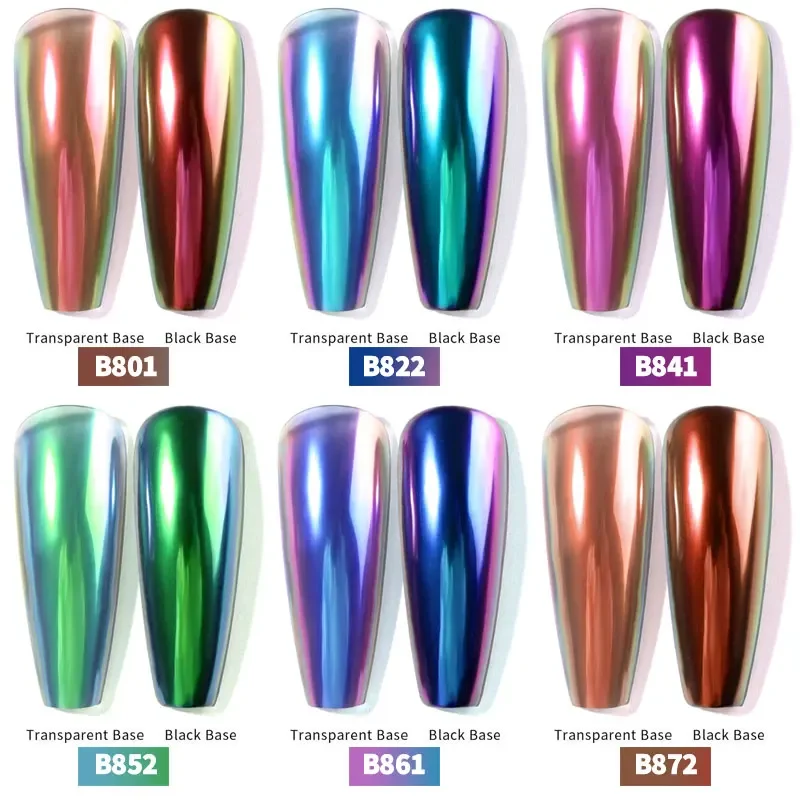 مسحوق لامع للأظافر ثلاثي الأبعاد من الحرباء ، قلم وسادة هوائية ، غبار الأظافر ذو تأثير المرآة ، صبغة فنية من الكروم ، ثلاثية الأبعاد ، مسحوق تصميم سريع #2