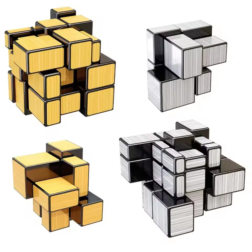 SENGSO Mirror Magic Cube 2x2 3x3 Golden Silver Magic Cubo Profession Puzzle High Quality Children's Toys