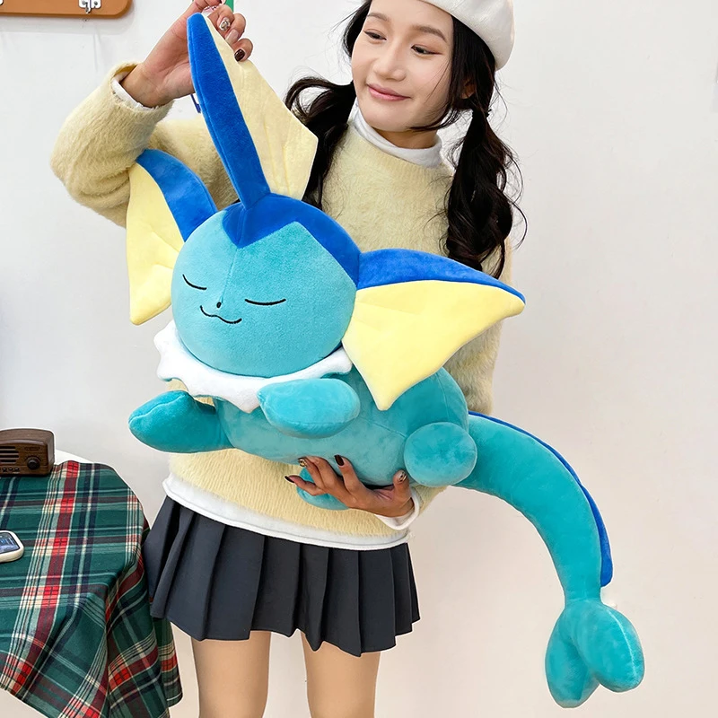30-70cm Pokémon Vaporeon Plush Toys Large Cartoon Plushie Cute Eevee Anime Pokemon Pillow Doll Stuffed Gift for Childrens Xmas