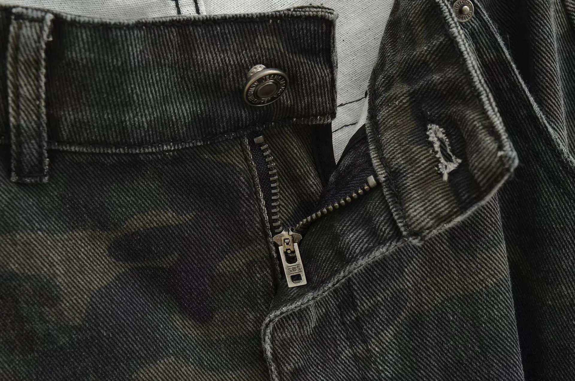 Wide-leg jeans, American high street spring and autumn design, hip-hop internet celebrity, retro camouflage pants, overalls