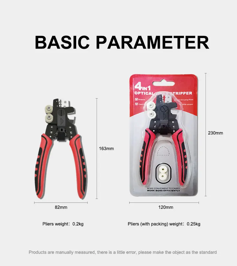 Signalfire 8in1 Fiber Optic Stripper with 3 Hole Miller Pliers Stripper Scissors