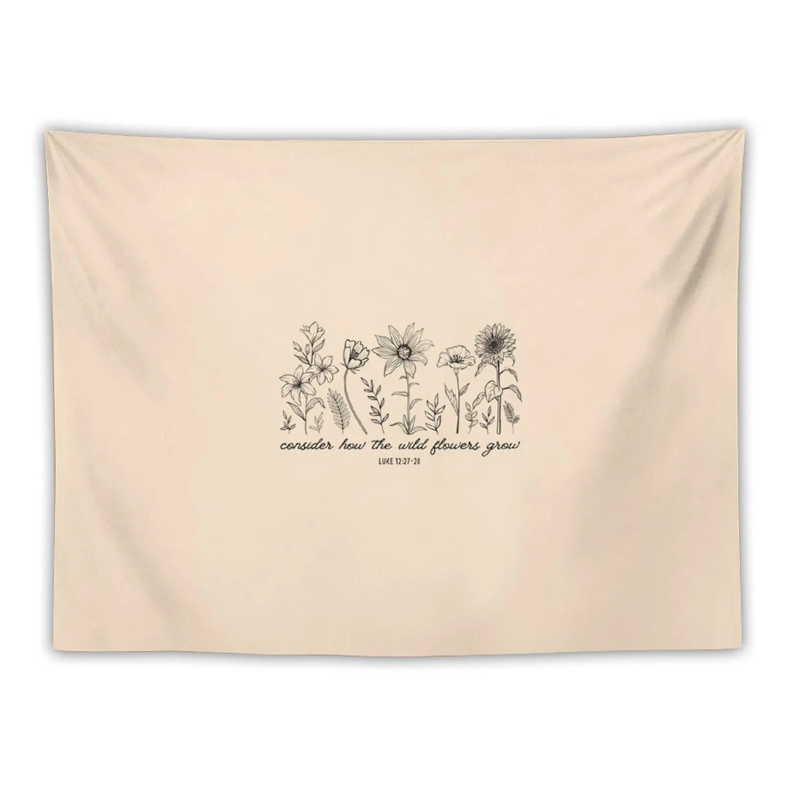 Consider How The Wildflowers Grow - Luke 12:27 Bible Verse Tapestry Things To Decorate The Room Decoration Wall Tapestry