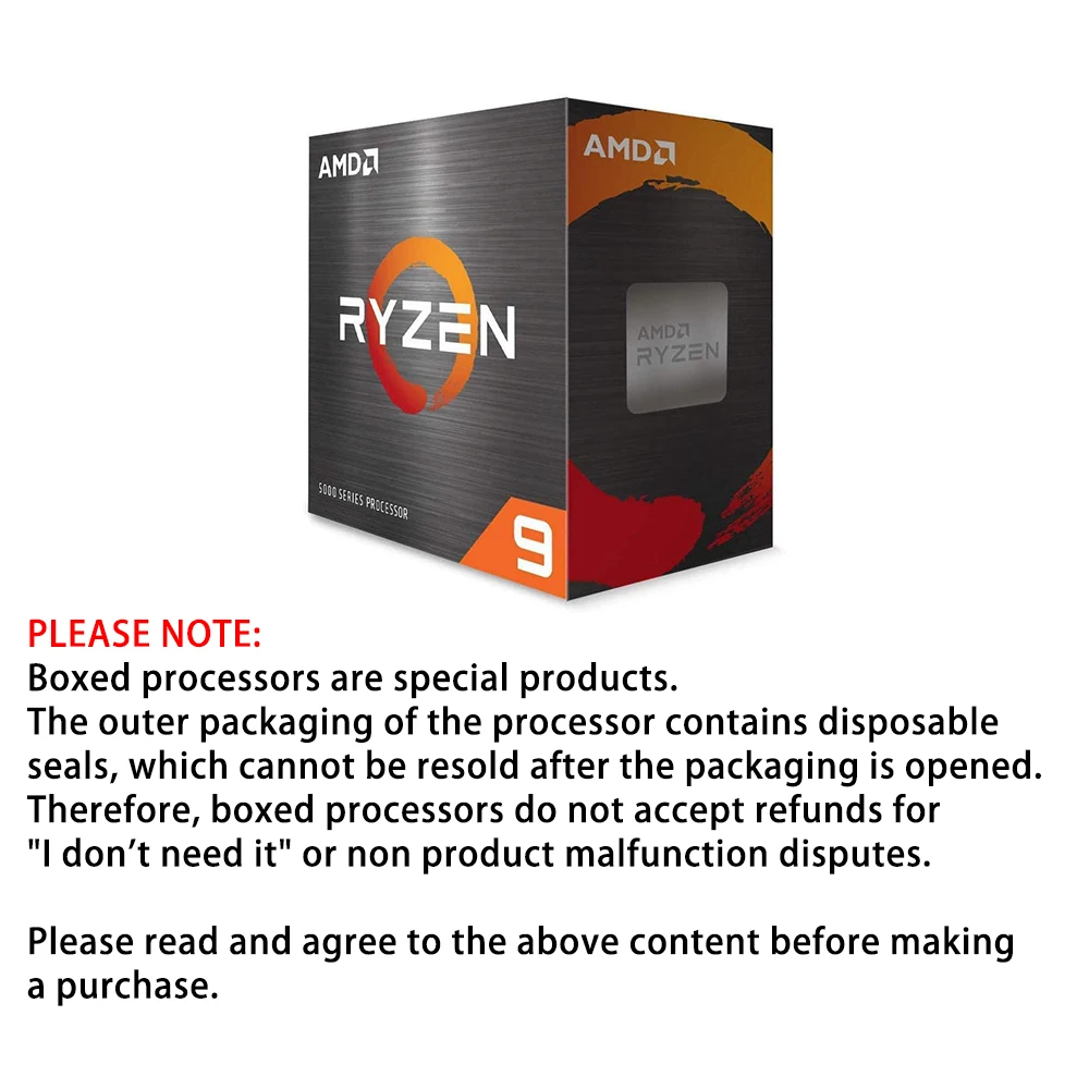 معالج AMD Ryzen 9 5950X المعبأ لوحدة المعالجة المركزية حتى 4.9 جيجا هرتز 16 نواة 32 خيط مقبس AM4 معالج ألعاب سطح المكتب مع حزمة AMD الأصلية