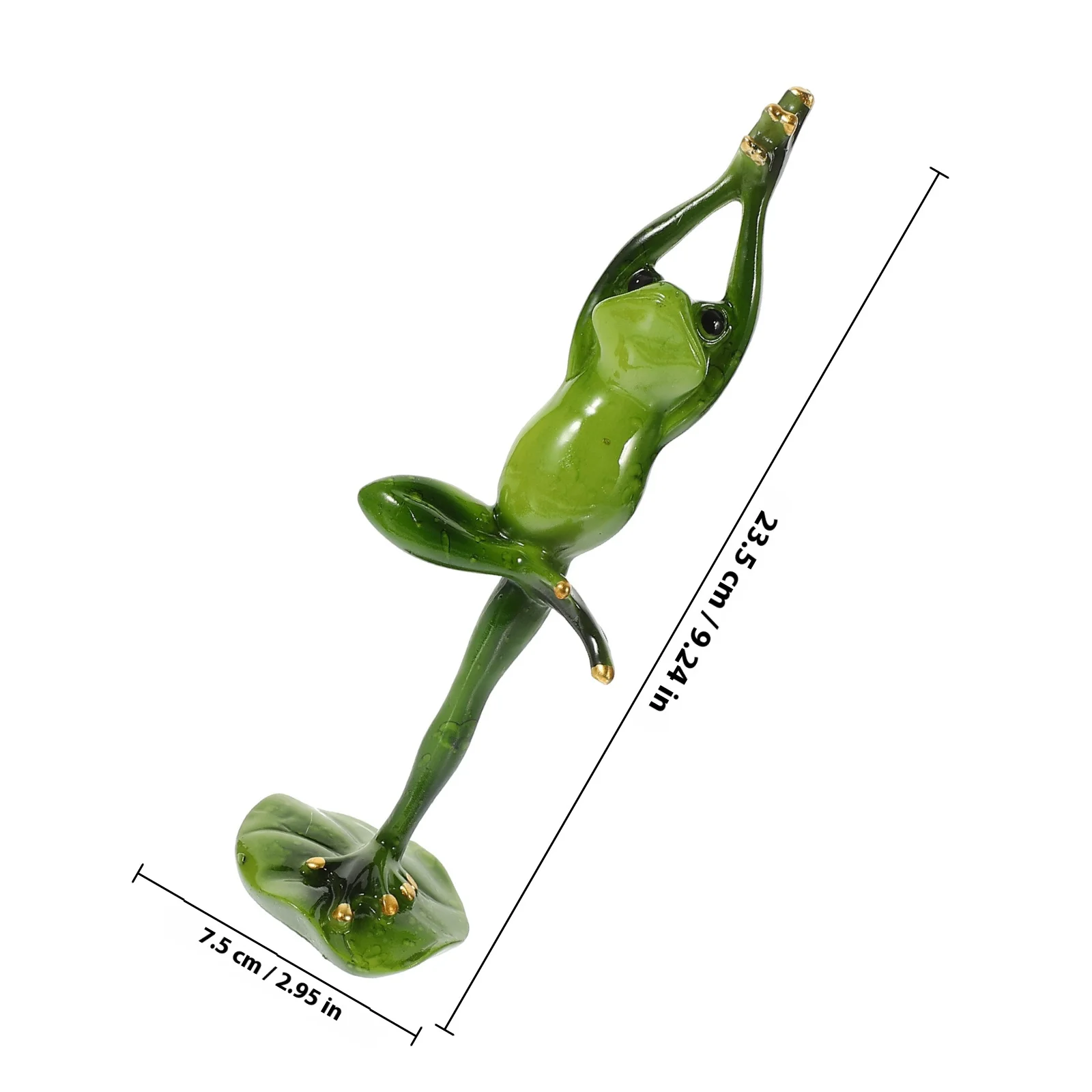 2 قطعة اليوغا الضفدع الراتنج زخرفة متوسطة الحجم الإبداعية سطح المكتب ديكور فريد الراتنج الحرفية ديكور المنزل اليوغا الضفادع تزين #4