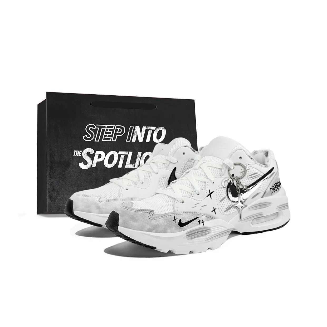 Nike Air Max Fusion Running Shoes Unisex Low Top White/Gray CJ1670-102(Team1835-)