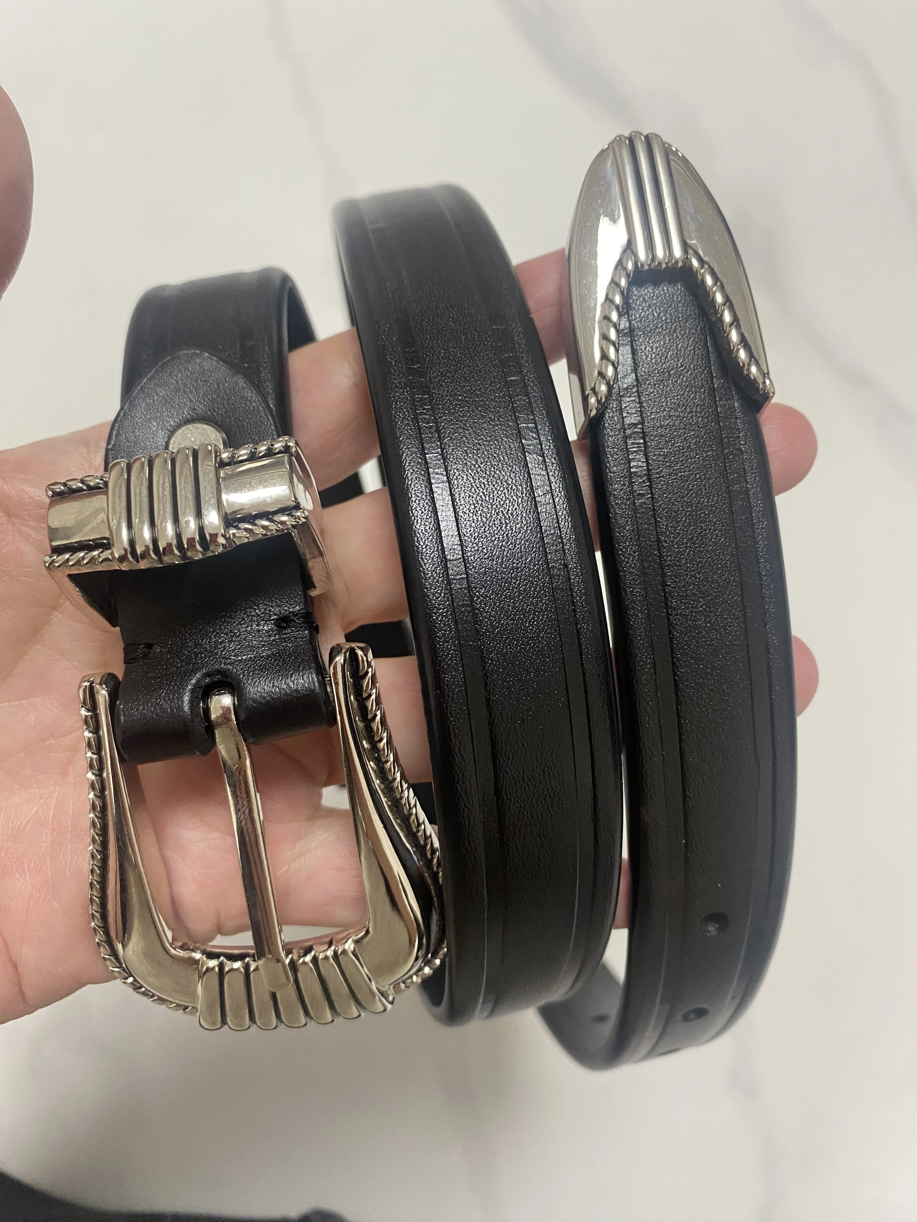 ผู้หญิงหัวเข็มขัดเงินของแท้หนัง Cummerbunds หญิงชุดรัดตัวเข็มขัดตกแต่งเข็มขัดแคบ R2501