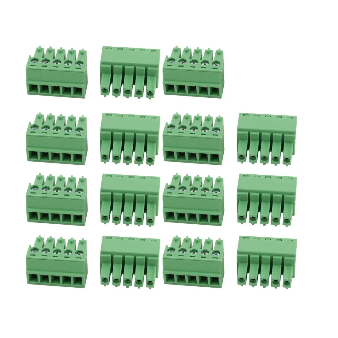 

Keszoox 3.81mm Phoenix Connectors 15Pcs LC1 AC300V 8A 3.81mm Pitch 5P PCB Terminal Block Wire Connection