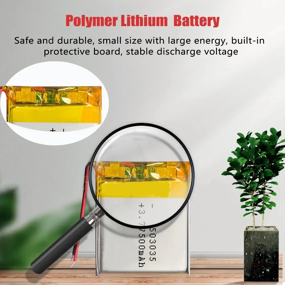 503035 3.7V 500mAh Rechargeable Lithium Li-ion Li-po Polymer Battery For PSP PDA MP3 MP4 GPS Bluetooth Headset Speaker