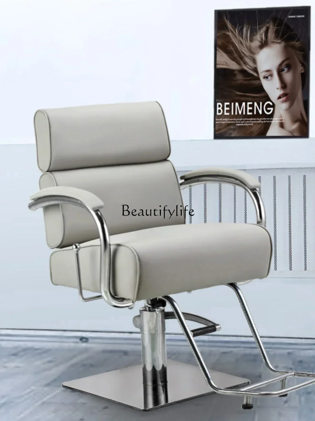 Hair Cutting Shop Rotatable Lifting Backrest Put down High-End Hair Salon Hot Dyeing Chair