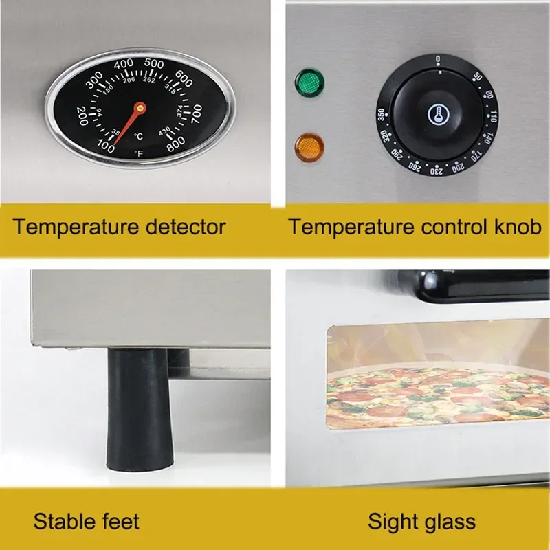 ポータブル電気ピザマシン,1800W,屋外用,ステンレス鋼,ピザ用
