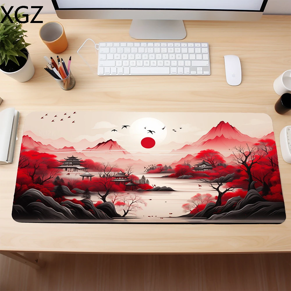 XXL Anime Gaming Large Mousepad Sakura Blooms Mousepad Gamer Computer Non-Slip Rubber  Keyboard Mat Aesthetic Decor Desk Mat