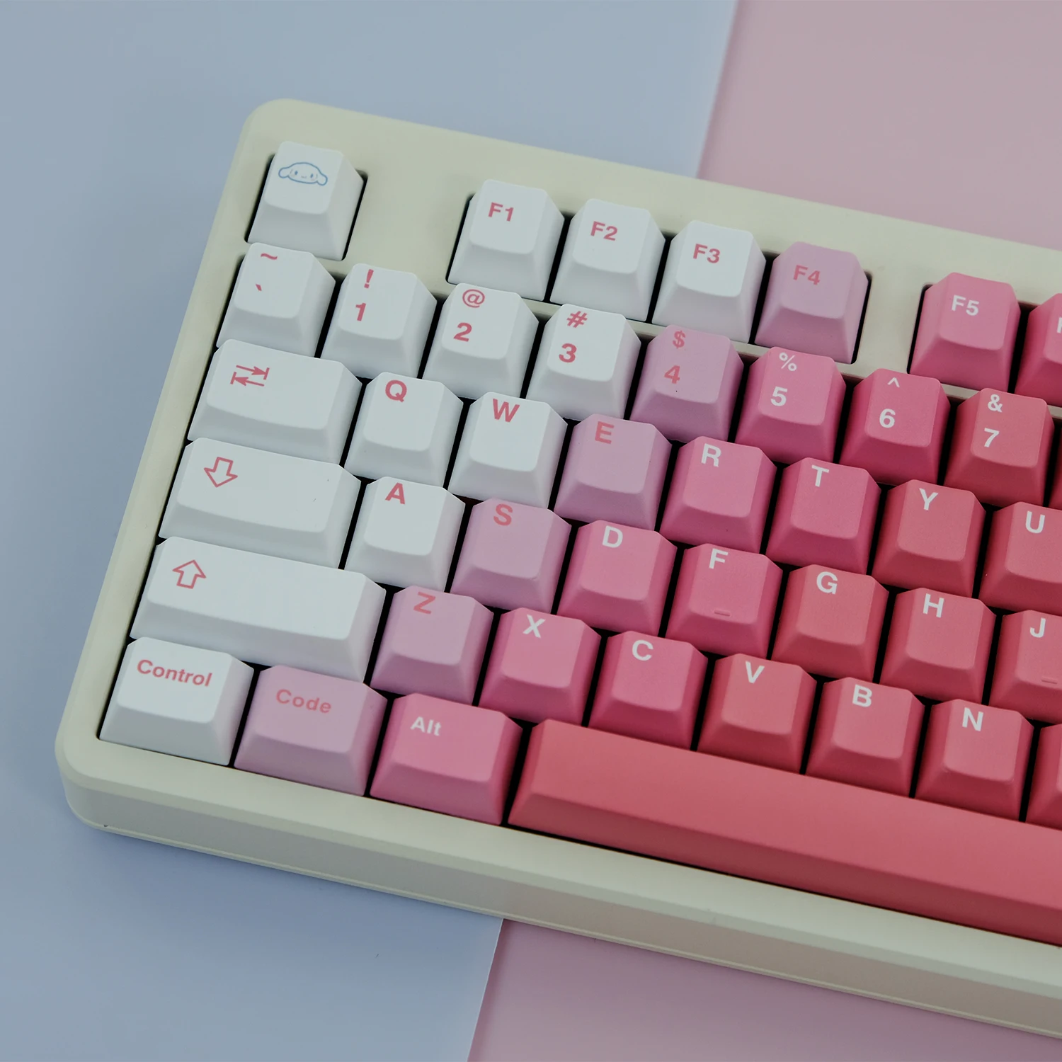 KYOMOT 128 Keys Gradient Cherry Blossoms Keycap PBT Dye Sub Cherry Profile Keycaps for MX Switch Custom DIY Mechanical Keyboard