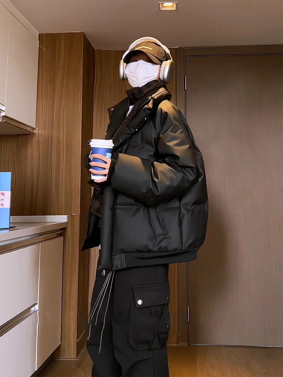 Мужская пуховая куртка American High Street Or Winter Thiened из искусственной кожи Bread Sle, модная брендовая хлопковая куртка Haome с воротником-стойкой...