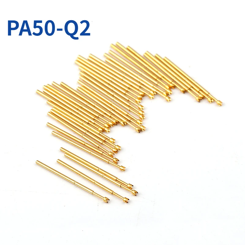 100PCS PA50-Q2 Four-jaw Plum Blossom Head Gold-plated Spring Test Pin Needle Tube 0.68mm Length 16.55mm PCB Pogo Pin