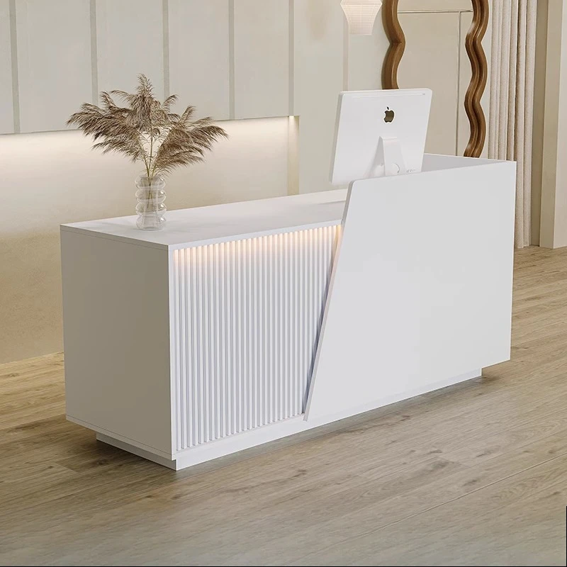 

Shop Modern Reception Desks Beauty White Bar Luxury Hotel Restaurant Display Reception Desks Executive Bureau Trendy Furniture
