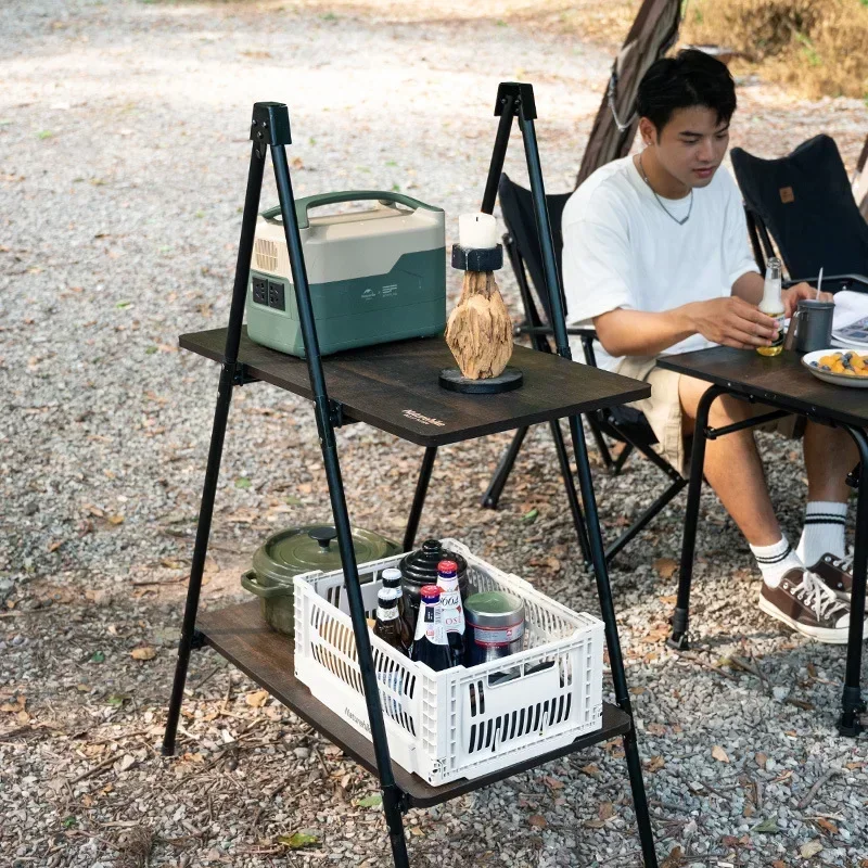 Imagem -02 - Naturehike-outdoor Portátil Fiberglass Shelf Duplo Armazenamento Rack Resistente ao Desgaste Destacável Camping Party Yamagata