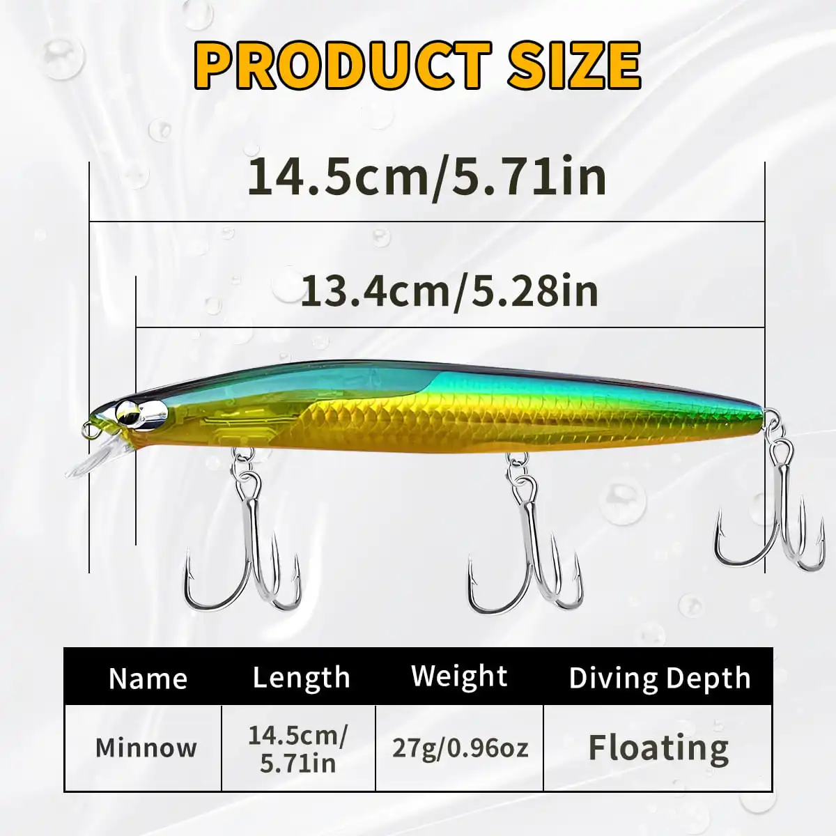 XINMU Floating Minnow Fishing Lures 145mm/27g  fish with glitter sequins Artificial Hard Baits Swimbait Wobbler for Trout Bass