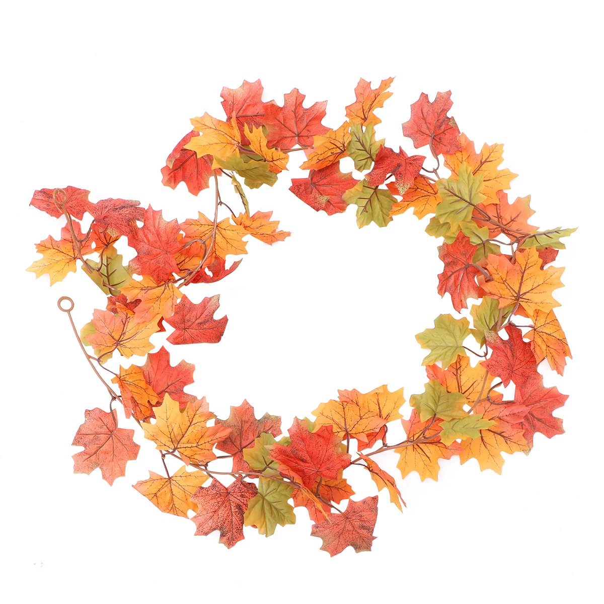 

1Pcs Artificial Maple Rattan Decorative Leaves for Home Garden Fences Flowers Shed Swinging Frames Orange Red Double Leaf