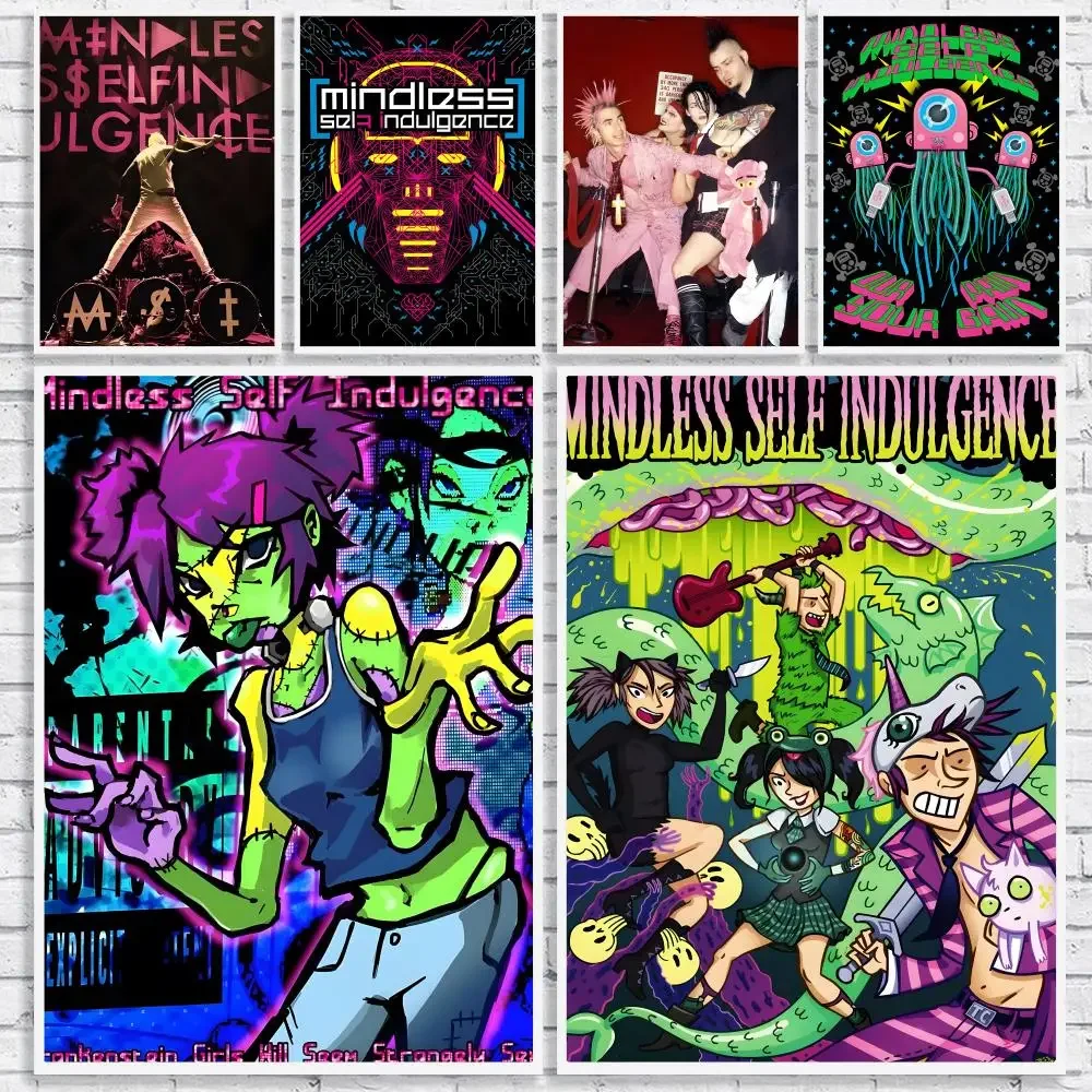 M-Mindless S-Self I-Indulgence Band Poster High-Quality Canvas Wall Mural Crease-Free For Living Room Bedroom Interiors