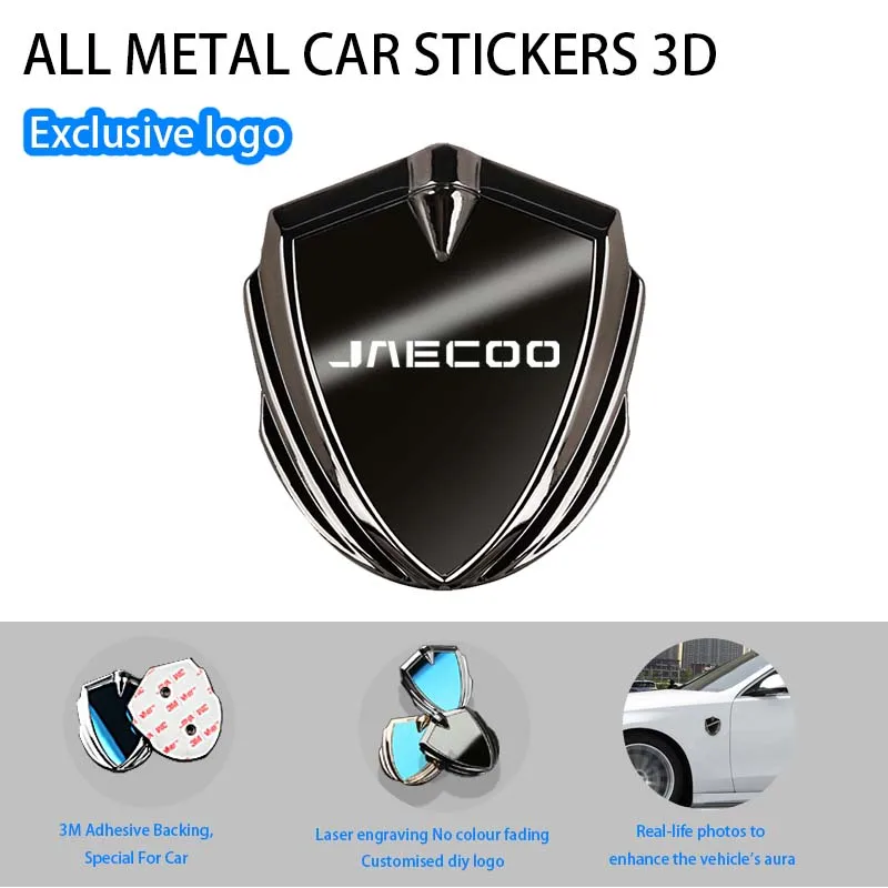 

For Chery Jaecoo J7 Phev 5EV J6 7 J5 J8 Grill Logo Key Cover 2025 Accessories Car Body Metal Shield 3D Emblem Sticker Badge