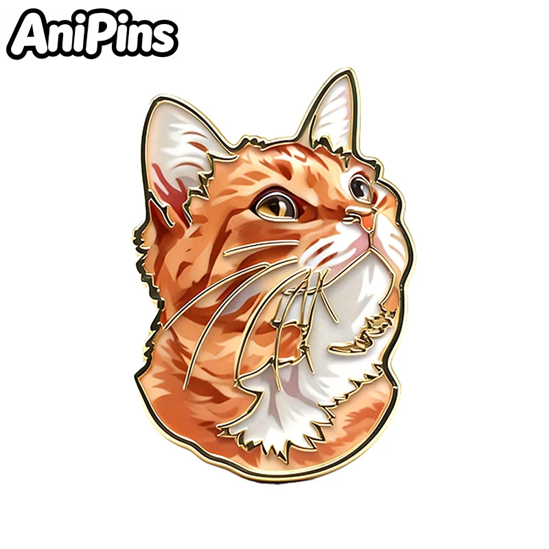 AniPins Lovely Animal Pins 10-design Enamel Cat Bird Animal Fish Tiger Metal Brooch Pin For Backpack Clothes Lapel Badge Gifts - view 3