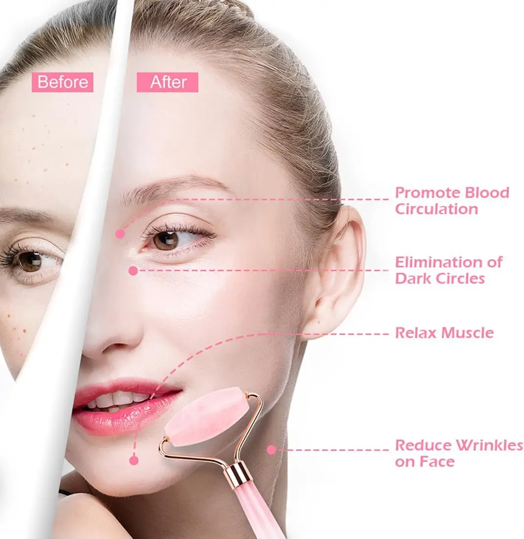 Gua sha raspador placa e rolo rosto pescoço spa massagem para cuidados com a pele rotina relaxamento muscular levantamento contorno salão de beleza