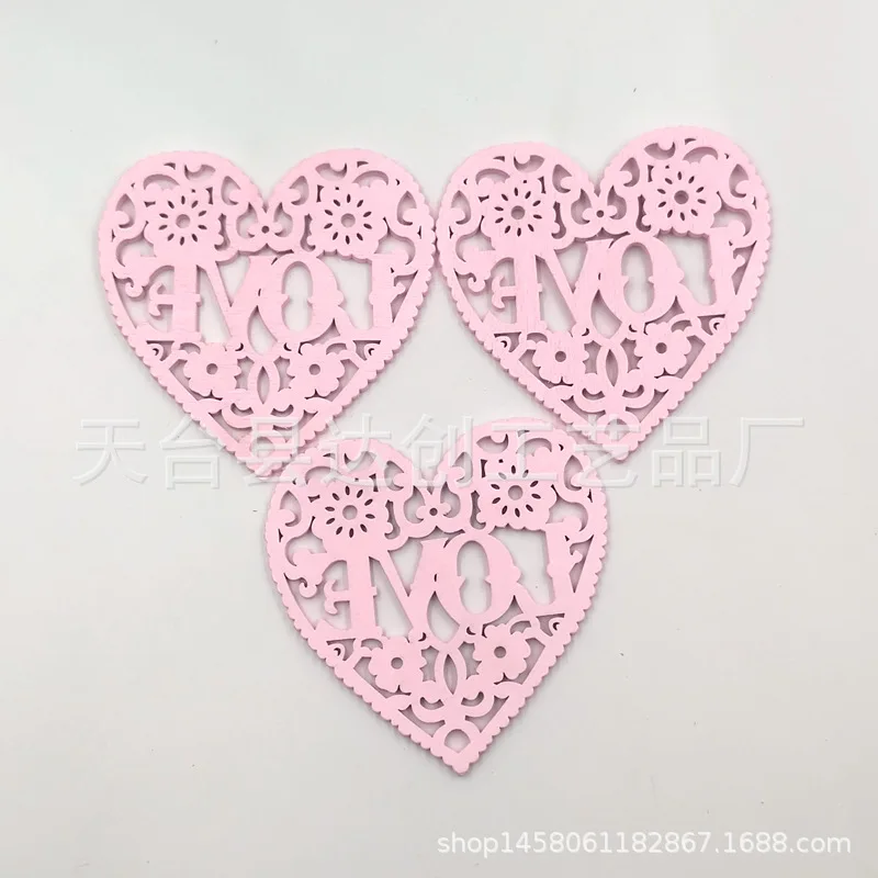 Natuurlijke LIEFDE gesneden perzik hart hanger houten houtsnippers, bruiloft benodigdheden kledingaccessoires liefde decoratieve hanger