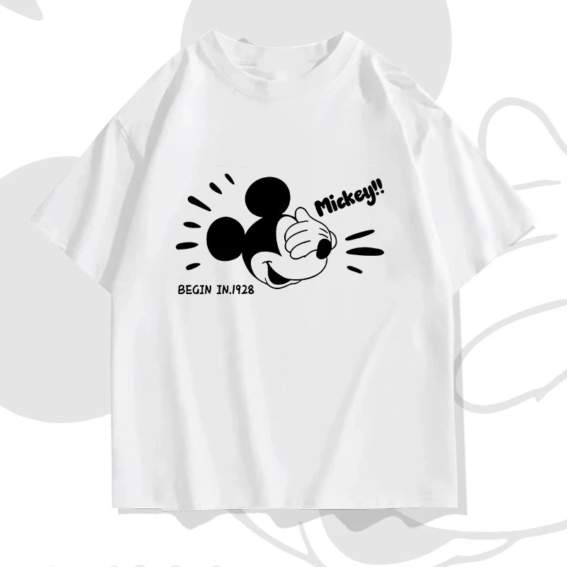 

Anime Cartoon Mickey Mouse T-shirt for Men, Pure Cotton Loose High-quality Men's T-shirt, Fashionable and Trendy Short-sleeved