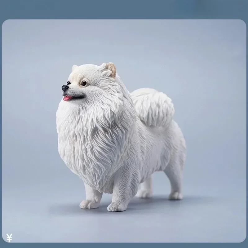 Pomeranian จําลอง JXK 12 นิ้วสุนัขรุ่นประณีตและกะทัดรัดสัตว์เลี้ยงสุนัขรุ่น Figurie พร้อมตุ๊กตาสี่สี