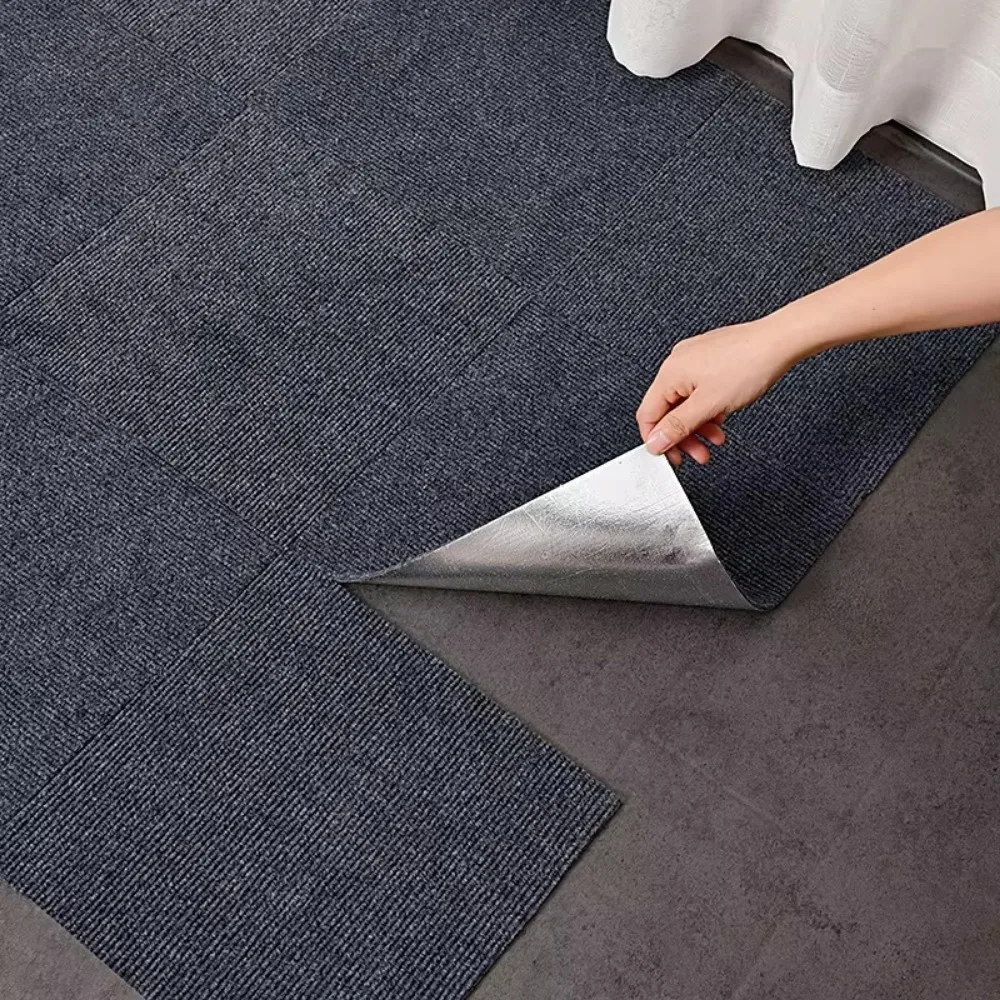 40x40cm Carpet Floor Tiles Sticker Self Adhesive Soft Rug Carpet Tiles Anti Slip Square Flooring Mat For Bedroom Home Decoration
